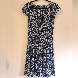 Lauren by Ralph Lauren navy blue and white dress